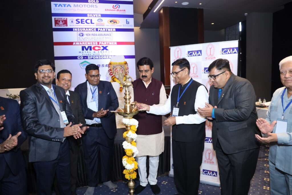 Chief Guest Shri Shankar Lalwani - Member of Parliament Indore and CMA Ashwin Dalwadi, President ICMAI inaugurating the Regional Cost Convention on 15th March 2024 by lighting the lamp